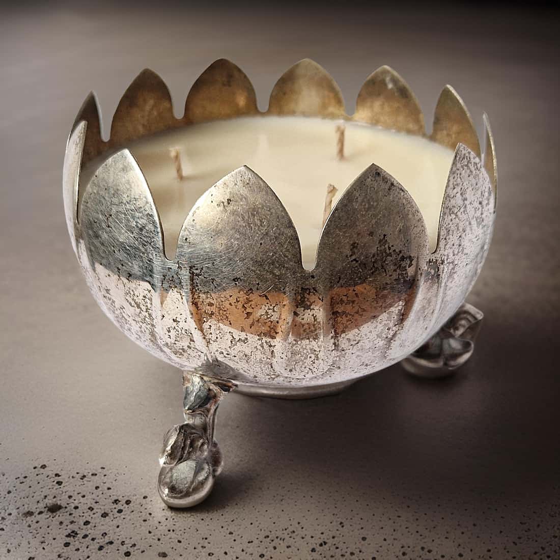 Repurposed Flower Bowl Candle