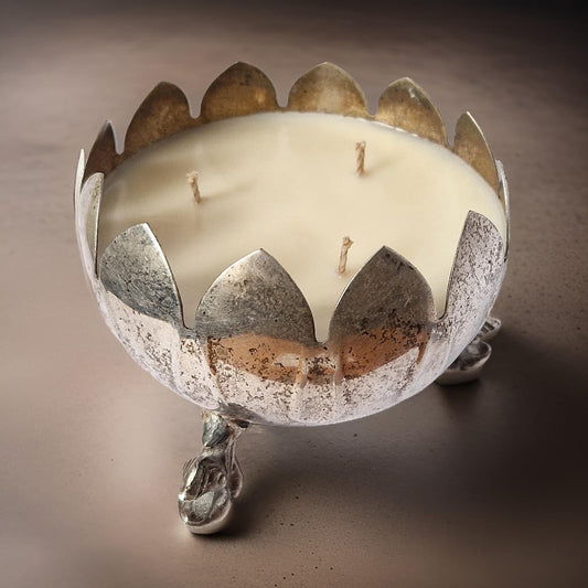 Repurposed Flower Bowl Candle